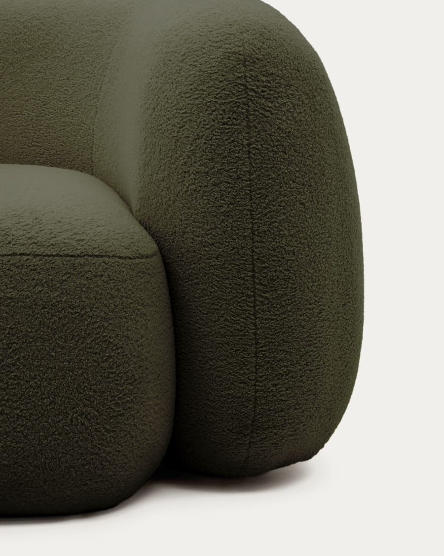 Martina 3-seater sofa in dark green bouclé 246 cm