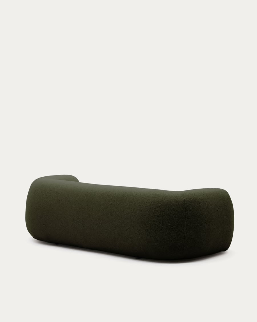 Martina 3-seater sofa in dark green bouclé 246 cm