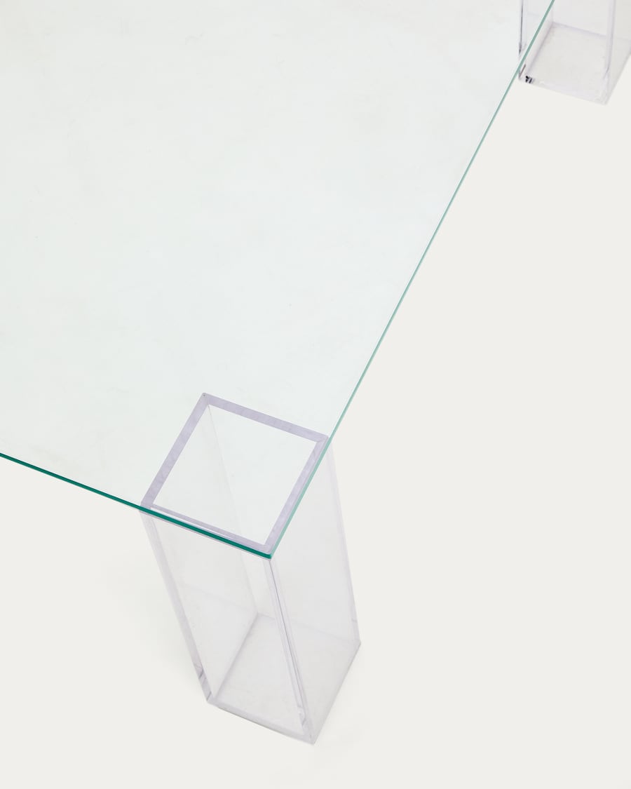 Adularia transparent, tempered-glass side table, 85 x 85 cm