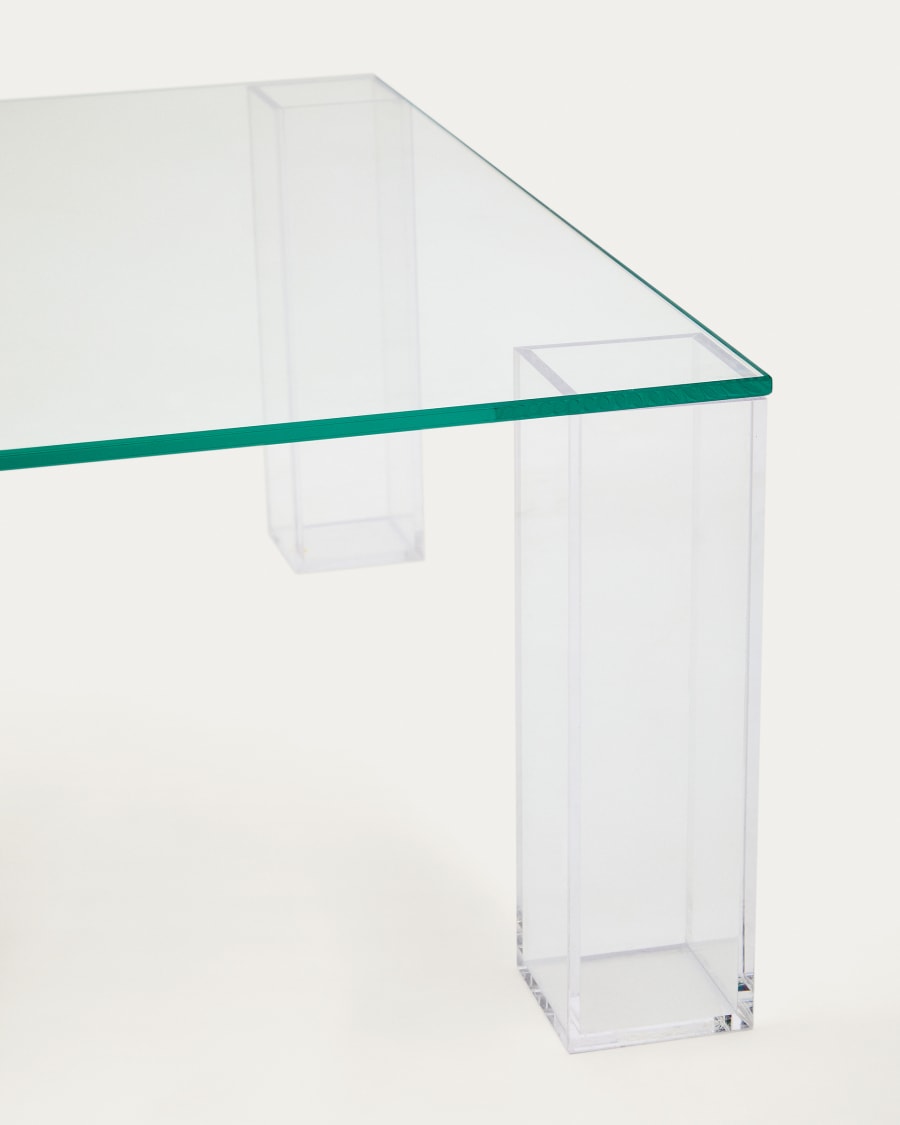 Adularia transparent, tempered-glass side table, 85 x 85 cm