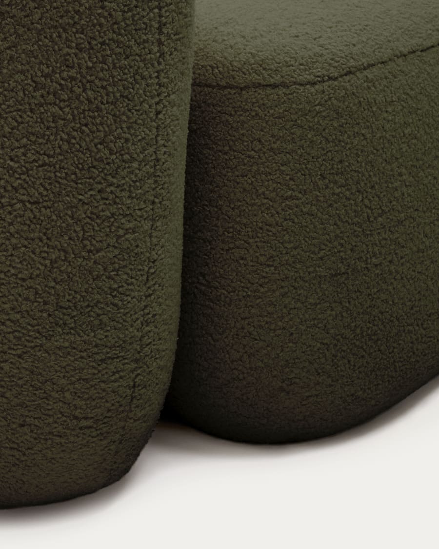 Martina 3-seater sofa in dark green bouclé 246 cm