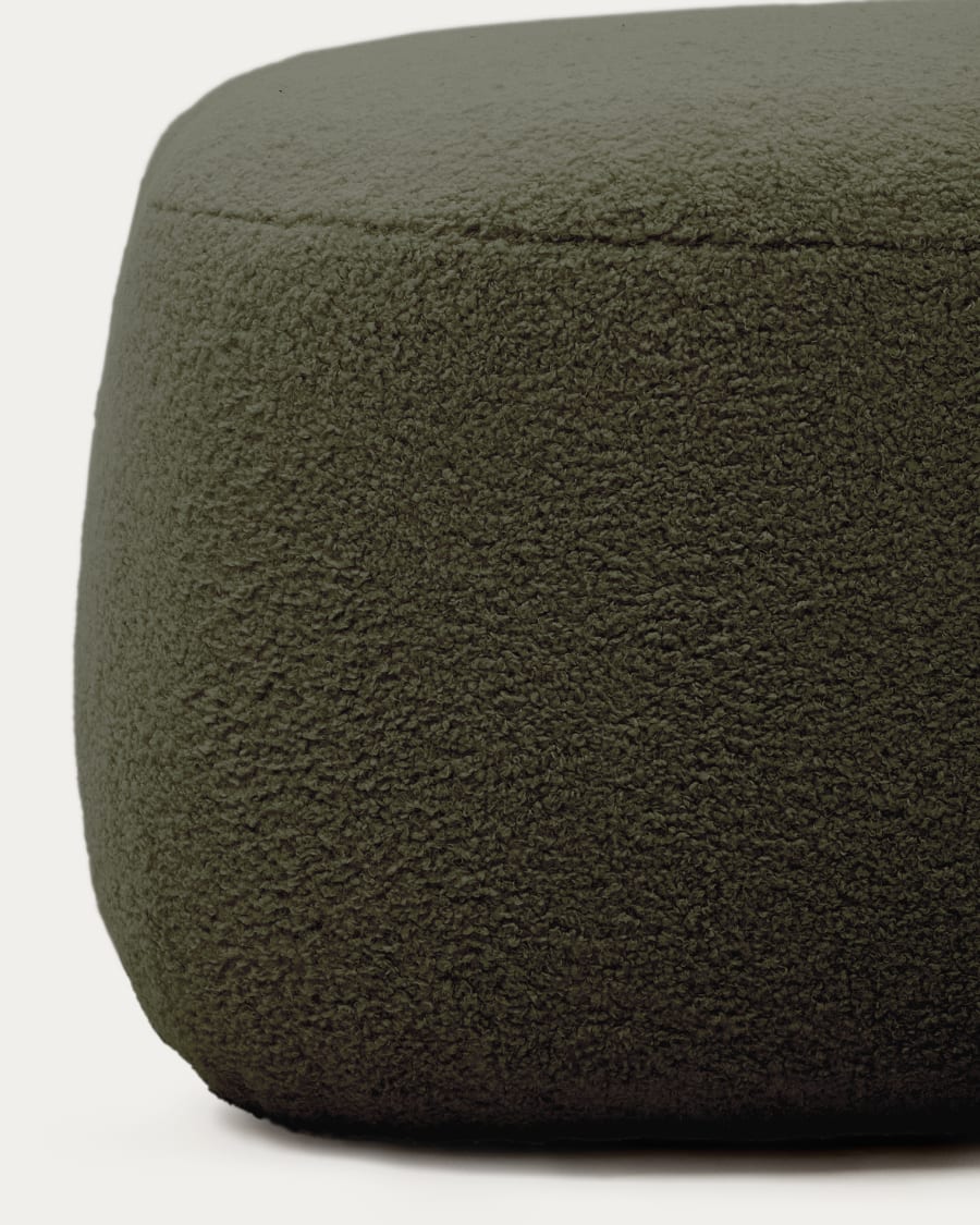 Martina dark green bouclé footrest 123 x 85 cm