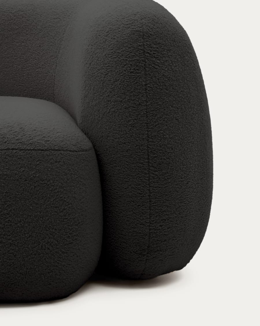 Martina 3-seater sofa in black bouclé 246 cm