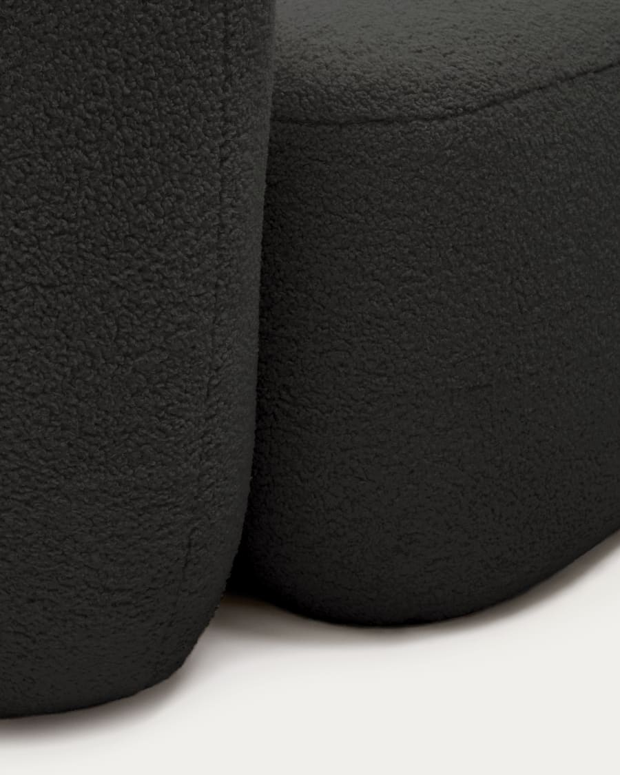 Martina 3-seater sofa in black bouclé 246 cm