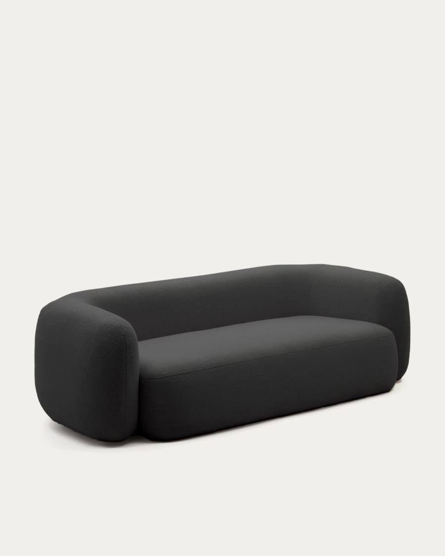 Martina 3-seater sofa in black bouclé 246 cm