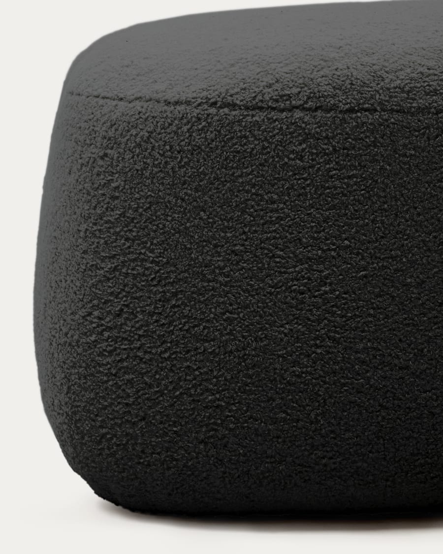 Martina black bouclé footrest 123 x 85 cm