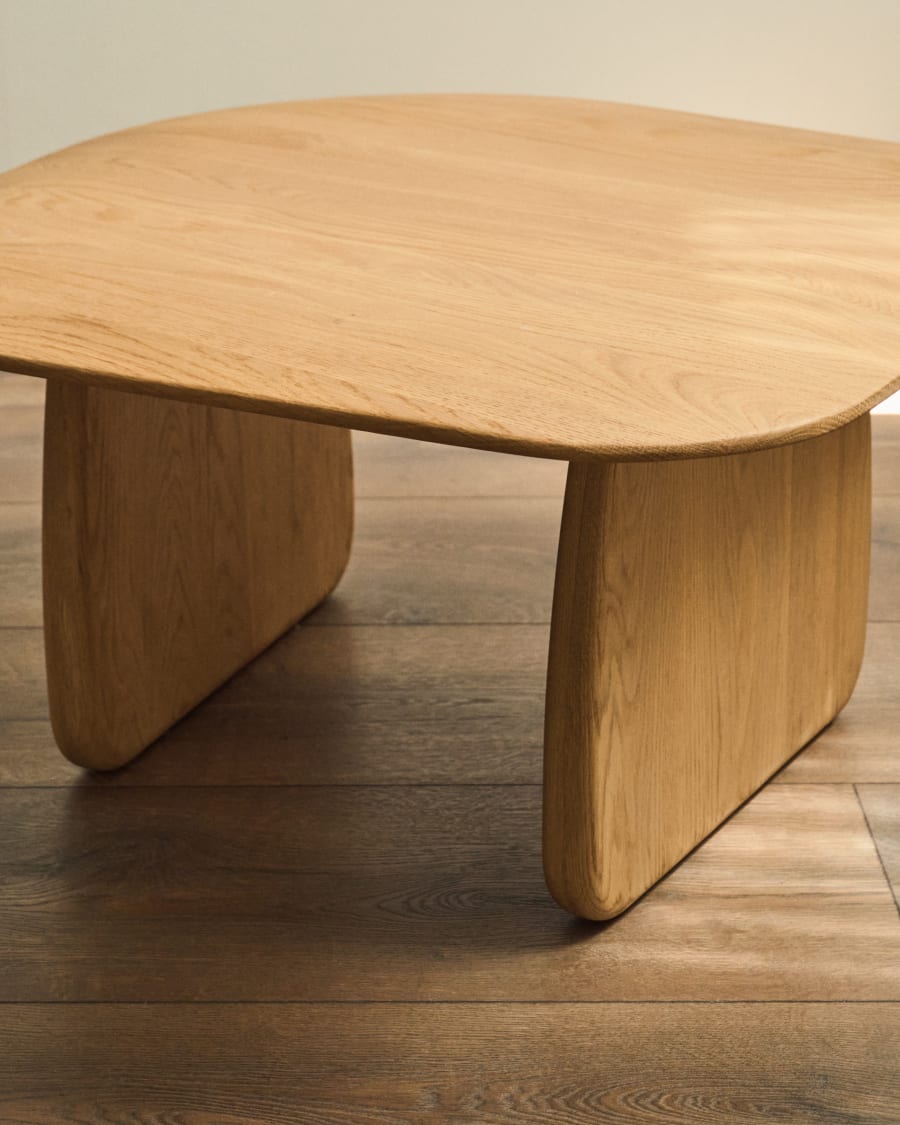 Pirita side table made from solid oak wood in a natural finish, 70.6 x 70 cm FSC 100%