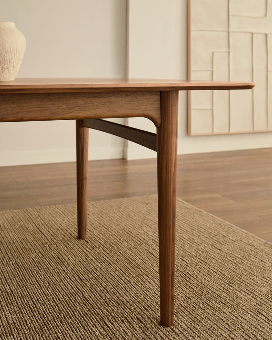 Elan extendable table in veneer and solid walnut wood 200 (260) x 100 cm FSC Mix Credit