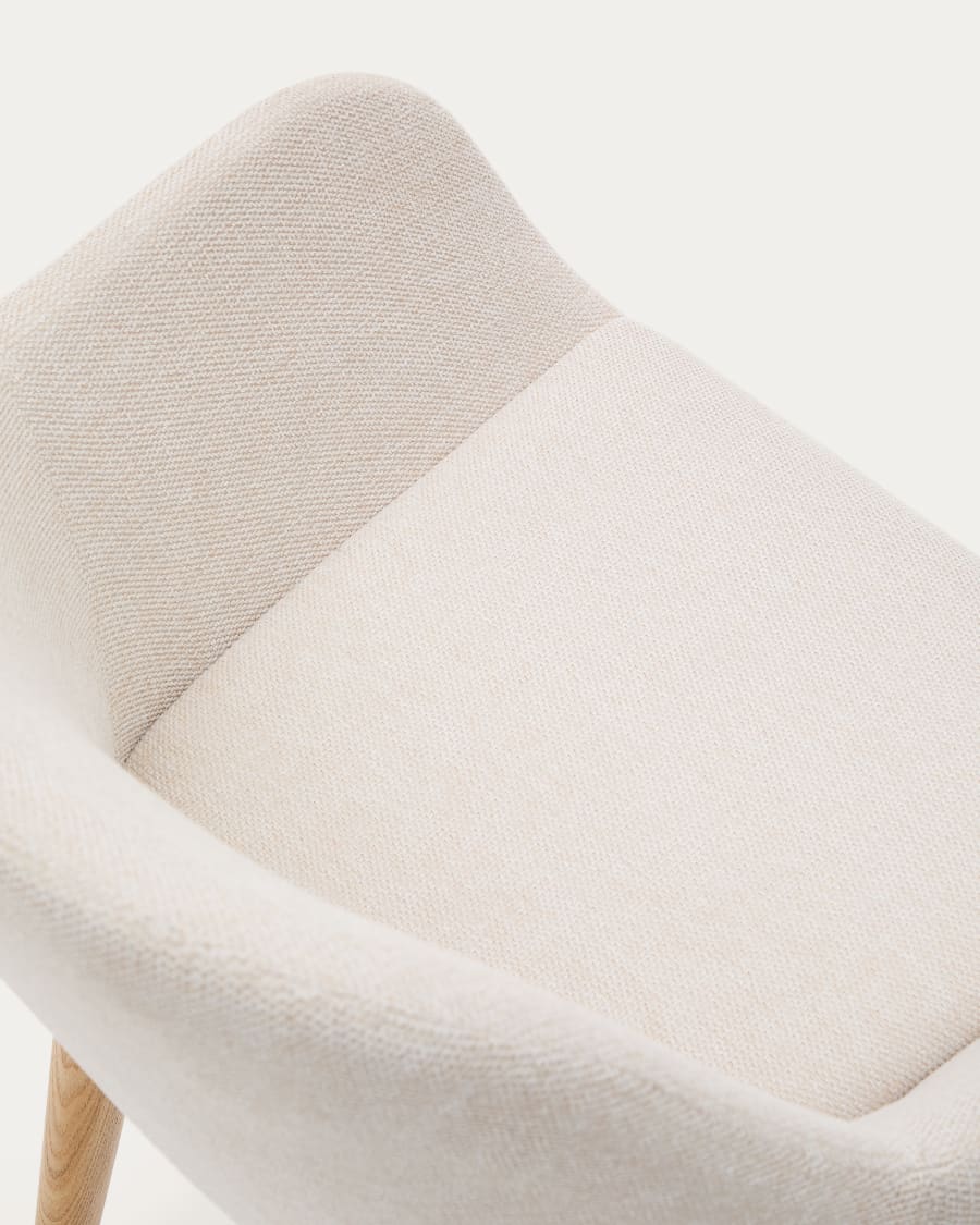 Konna chair in beige with solid ash wood legs in a natural finish