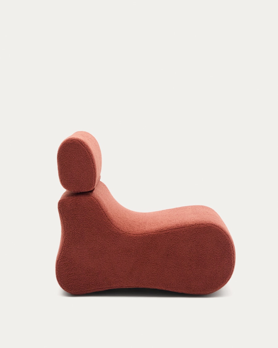 Club terracotta bouclé armchair