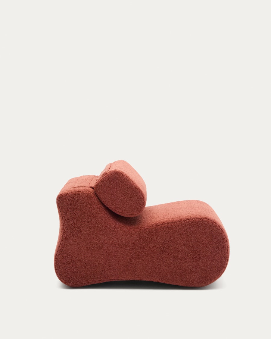 Club terracotta bouclé armchair