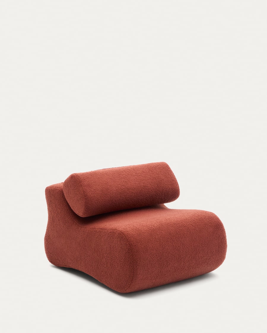 Club terracotta bouclé armchair