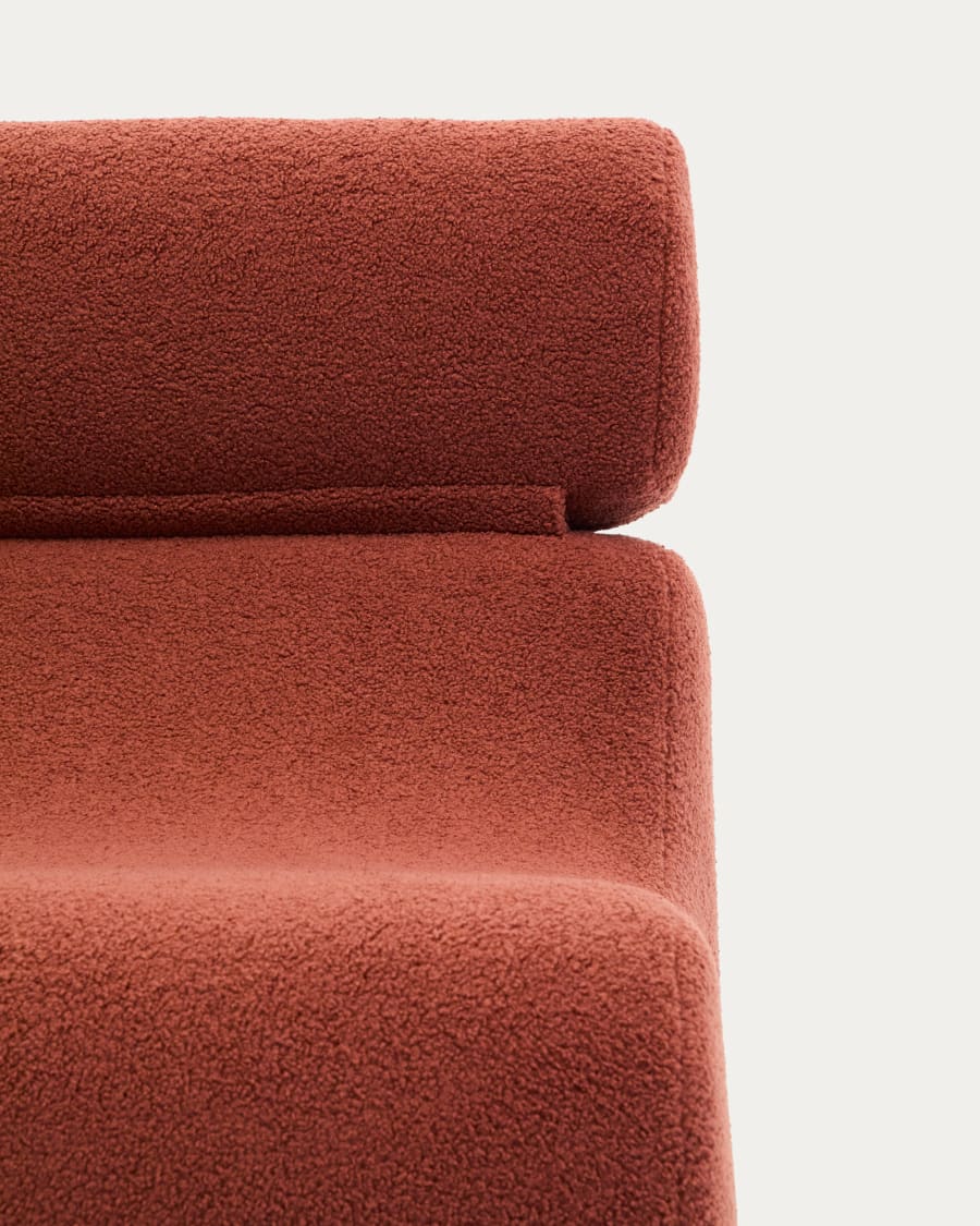 Club terracotta bouclé armchair