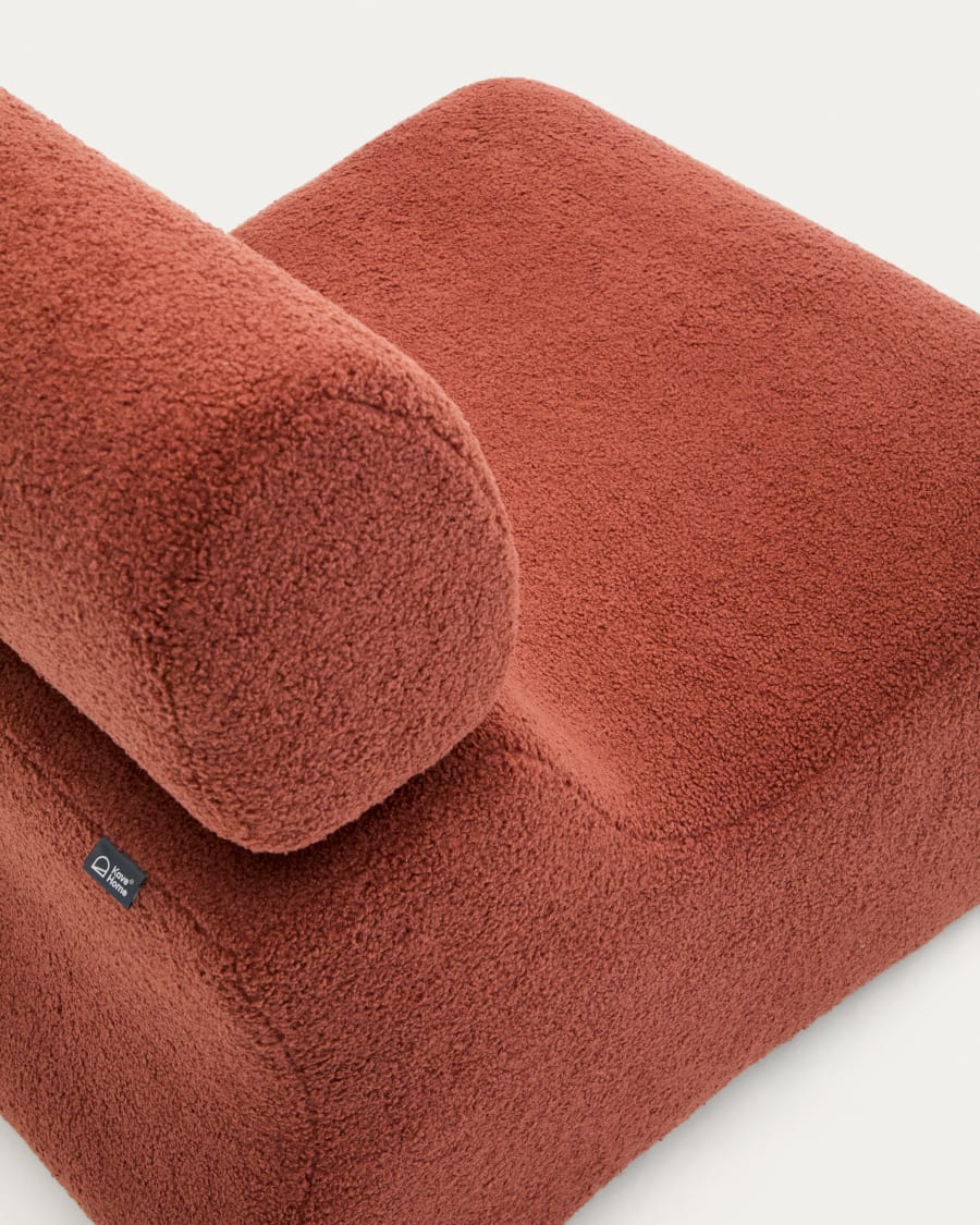 Club terracotta bouclé armchair