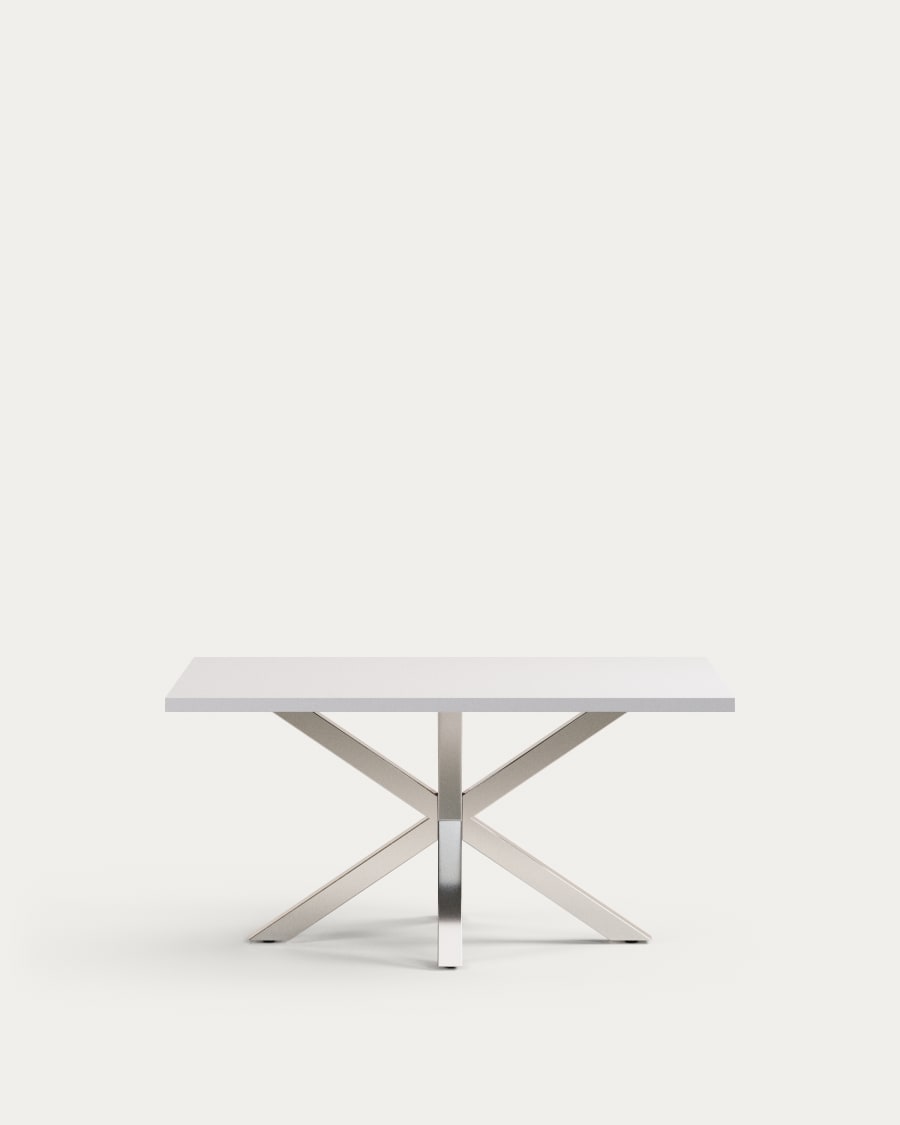 Argo table 160 cm white melamine stainless steel legs