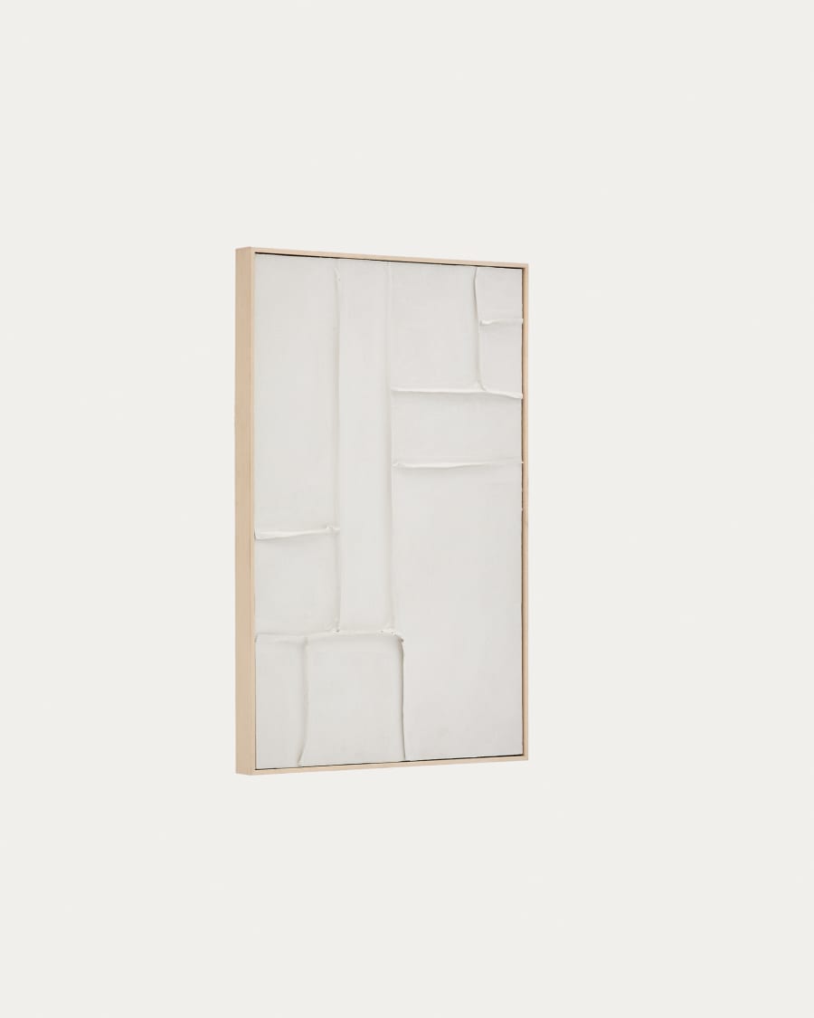 Klis white linen picture with geometric shapes, 60 x 90 cm