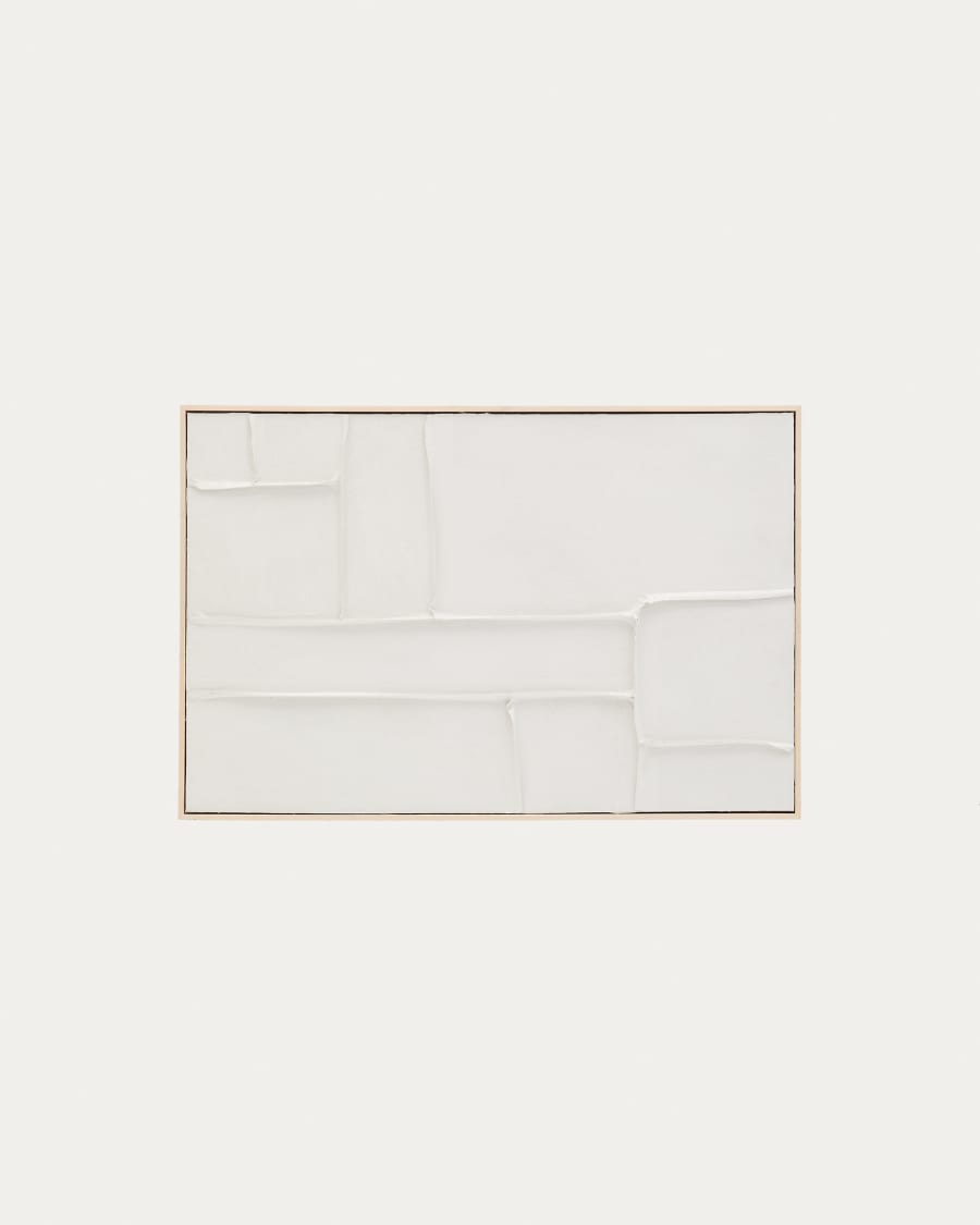 Klis white linen picture with geometric shapes, 60 x 90 cm