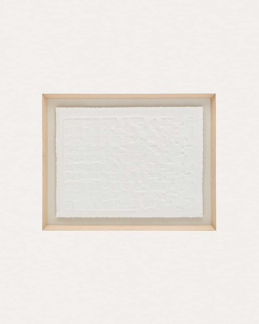 Annia white, papier mâché picture, 90 x 70 cm