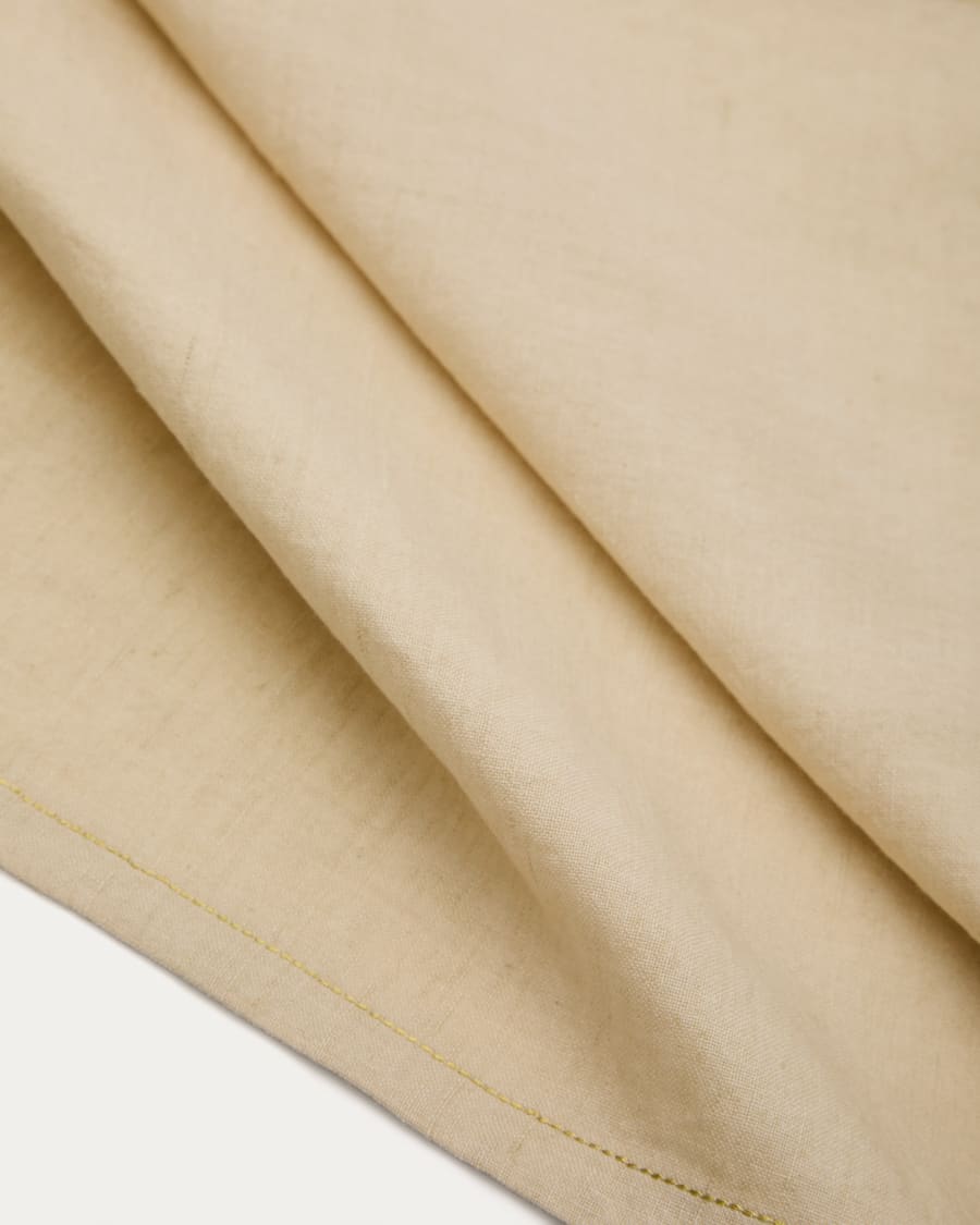 Set Oreti aus Servietten aus beigefarbener Baumwolle und Leinen mit goldfarbenem Lurex-Detail