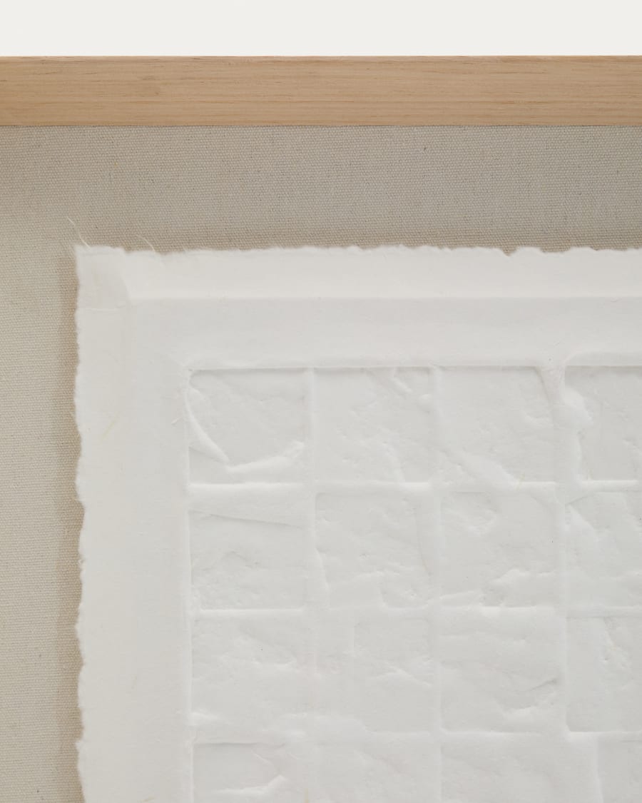 Annia white, papier mâché picture, 90 x 70 cm