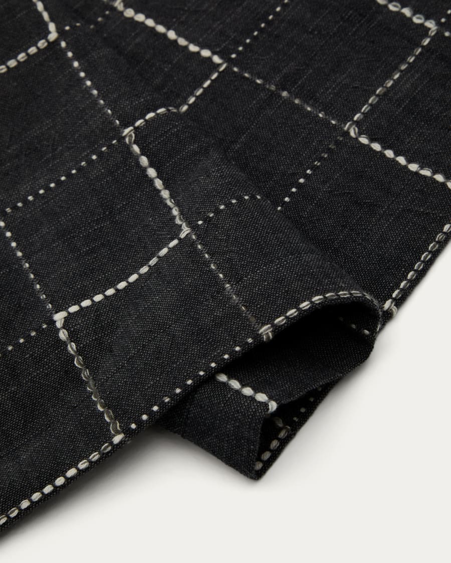 Ersen set of 2 black, 100% cotton table mats
