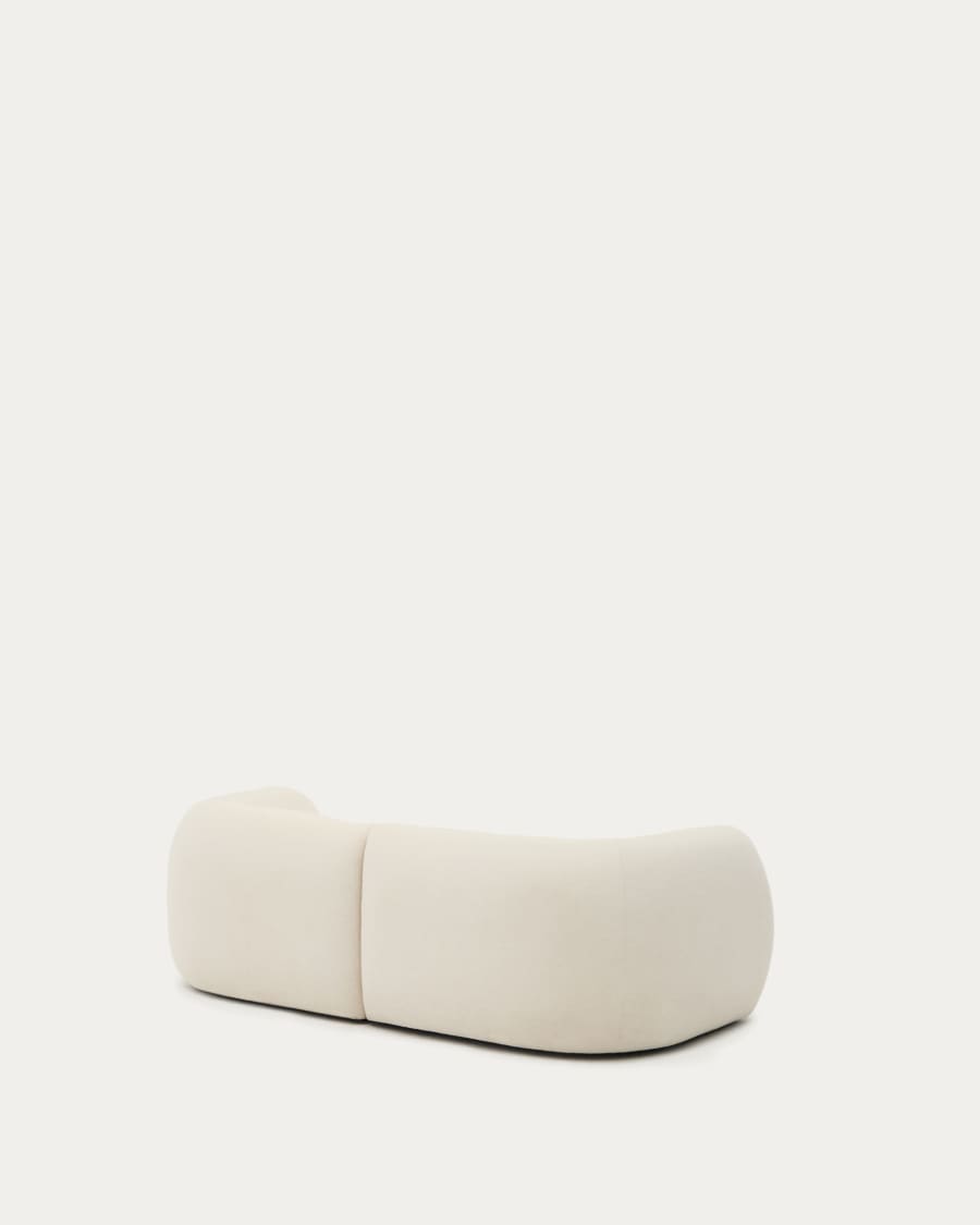 Modular 2-seater sofa Martina in ecru chenille with right chaise longue 230 cm