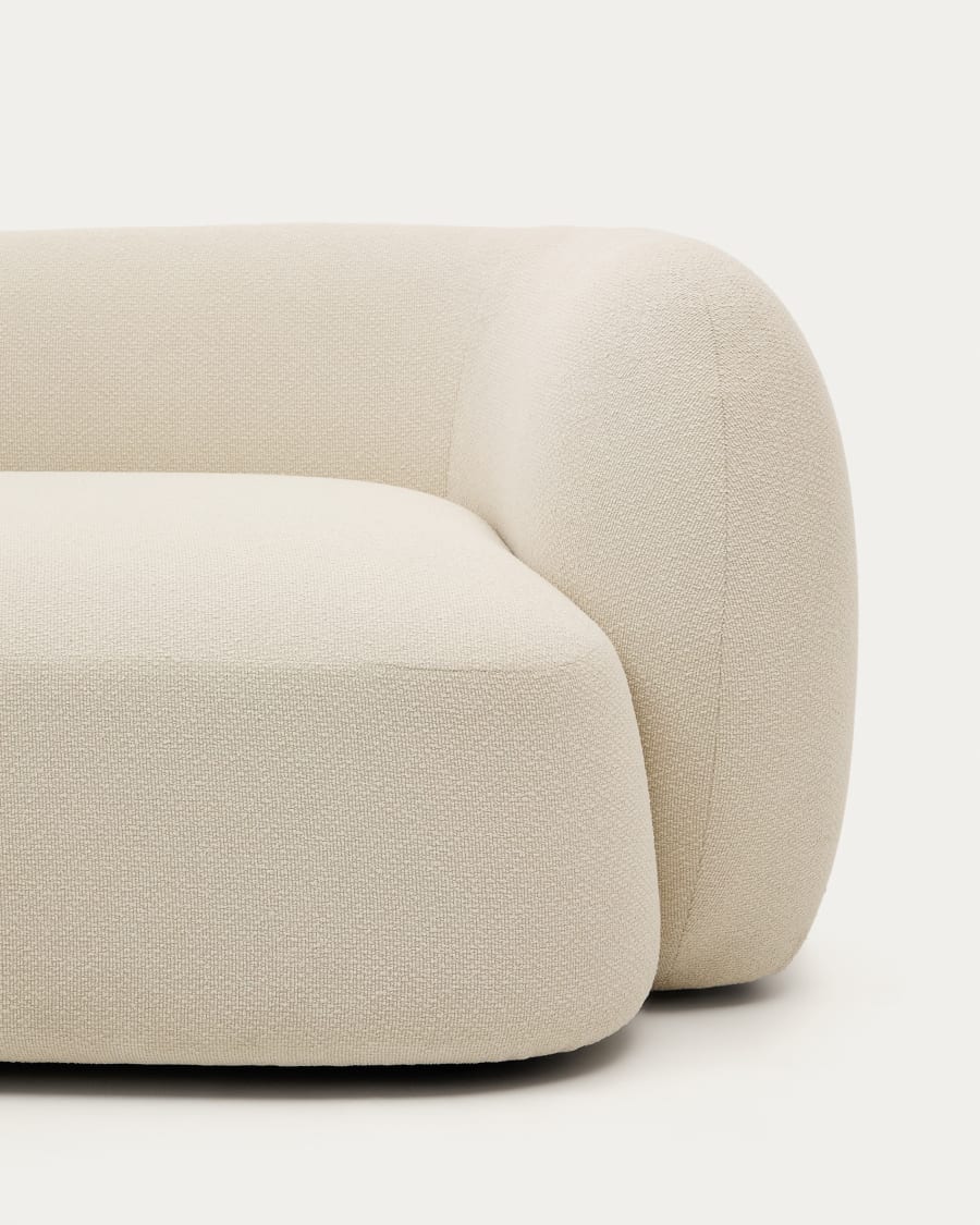 Modular 2-seater sofa Martina in ecru chenille with left chaise longue 230 cm