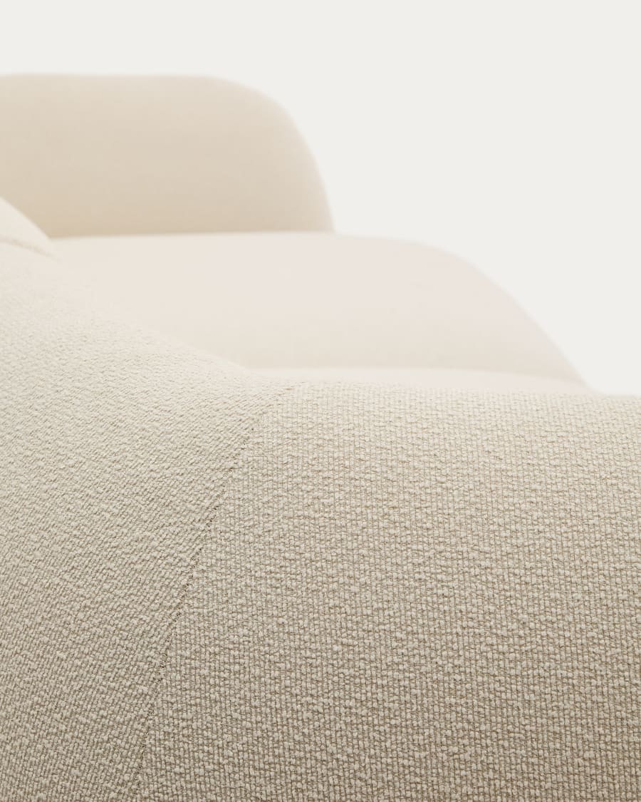 Modular 2-seater sofa Martina in ecru chenille with left chaise longue 230 cm