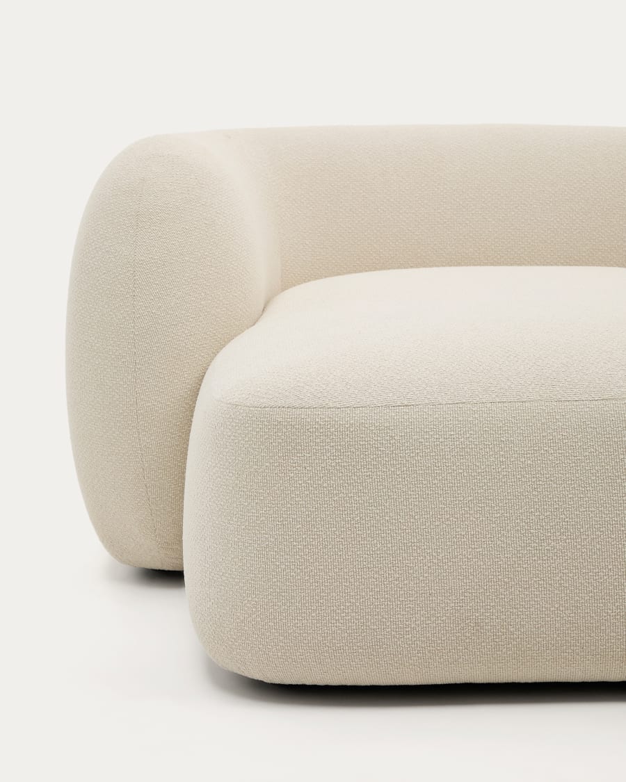 Modular 2-seater sofa Martina in ecru chenille with right chaise longue 230 cm