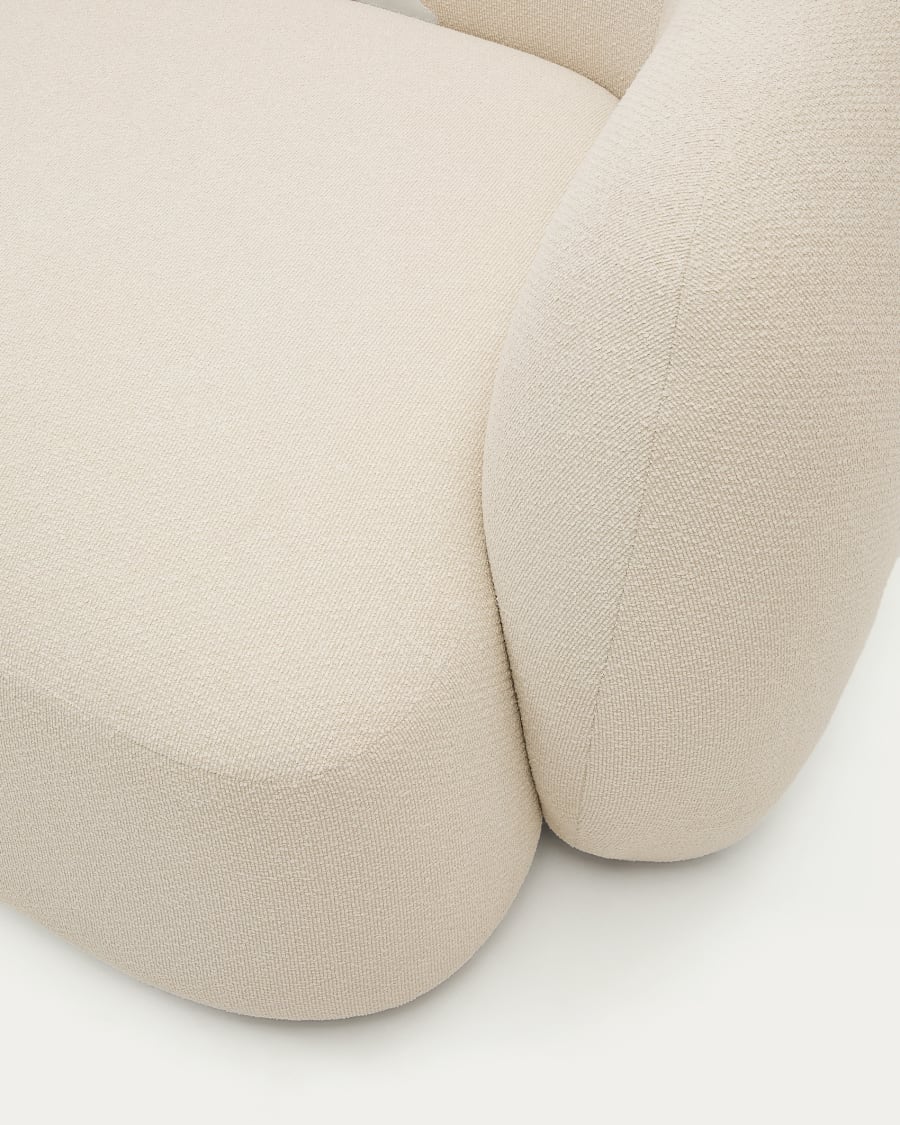 Modular 2-seater sofa Martina in ecru chenille with left chaise longue 230 cm