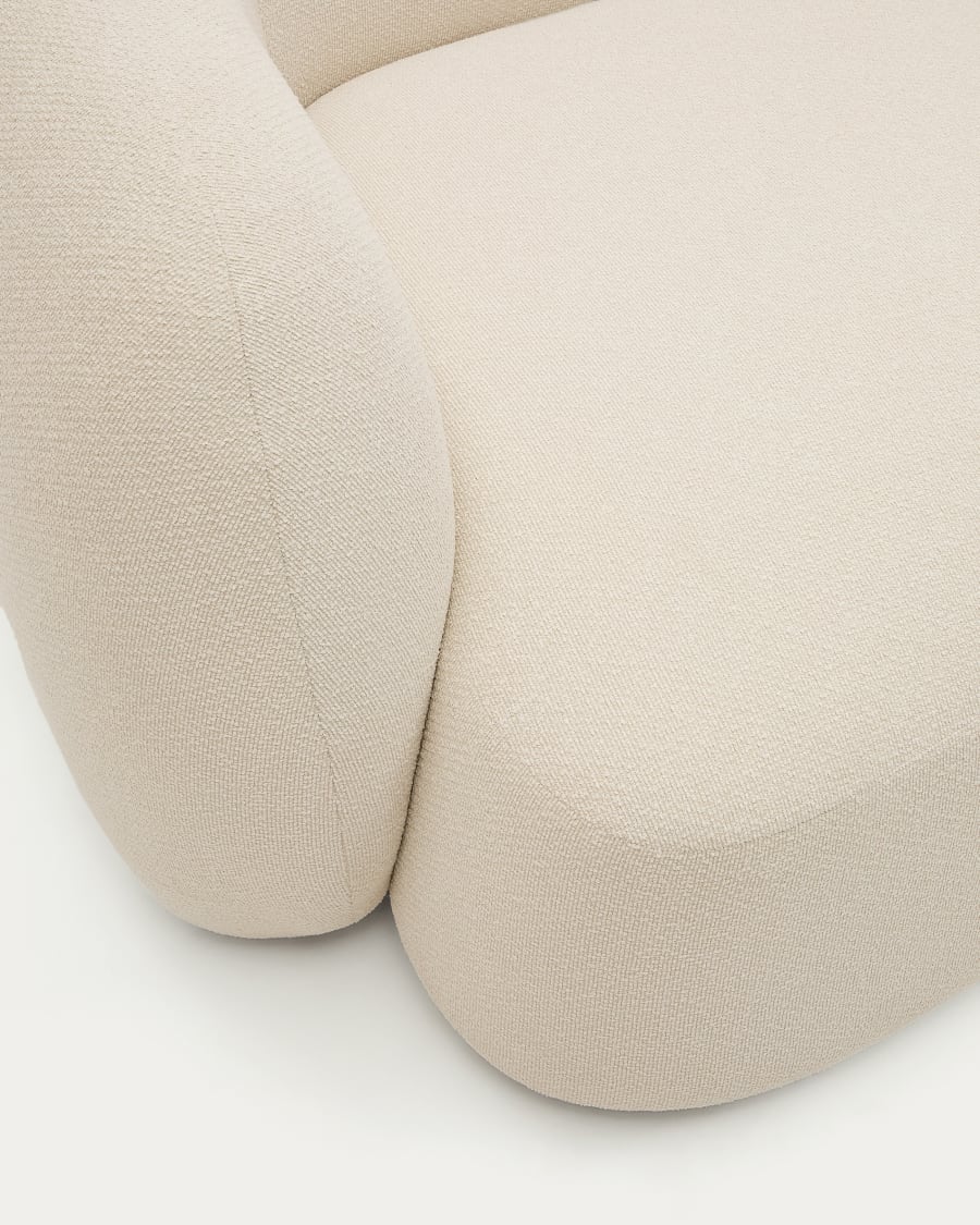 Modular 2-seater sofa Martina in ecru chenille with right chaise longue 230 cm
