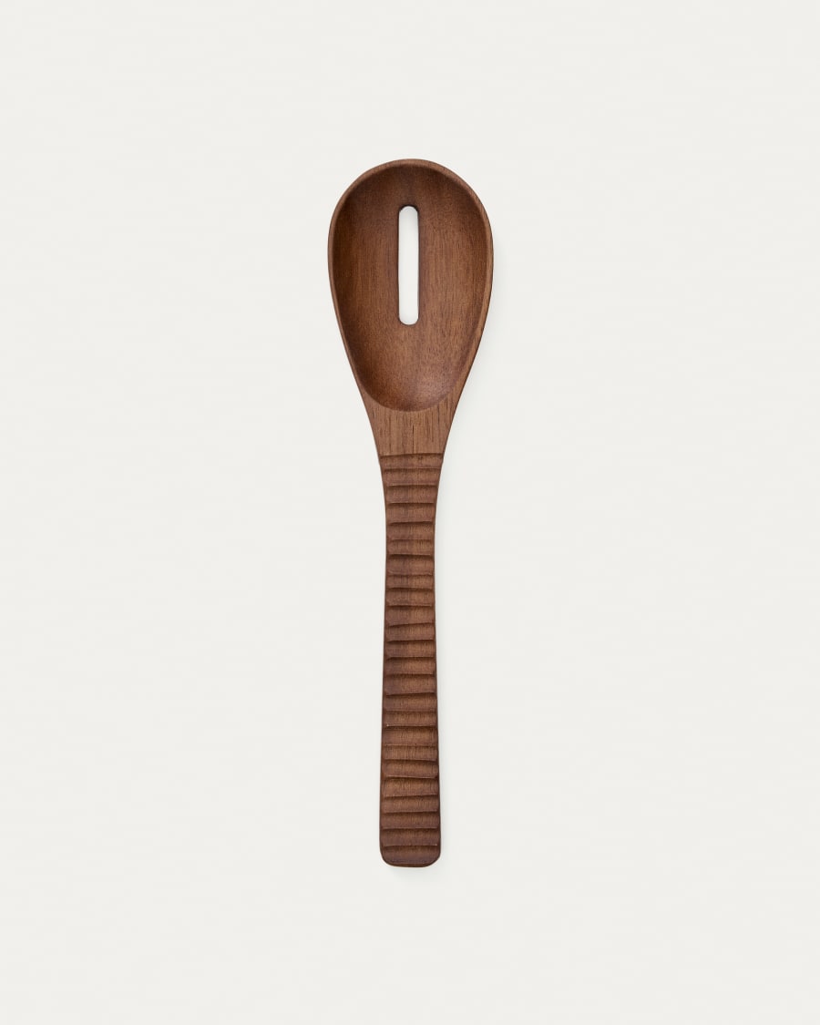Rommu wooden spoon with a hole made of acacia wood FSC 100%