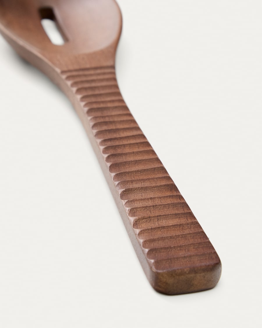 Rommu wooden spoon with a hole made of acacia wood FSC 100%