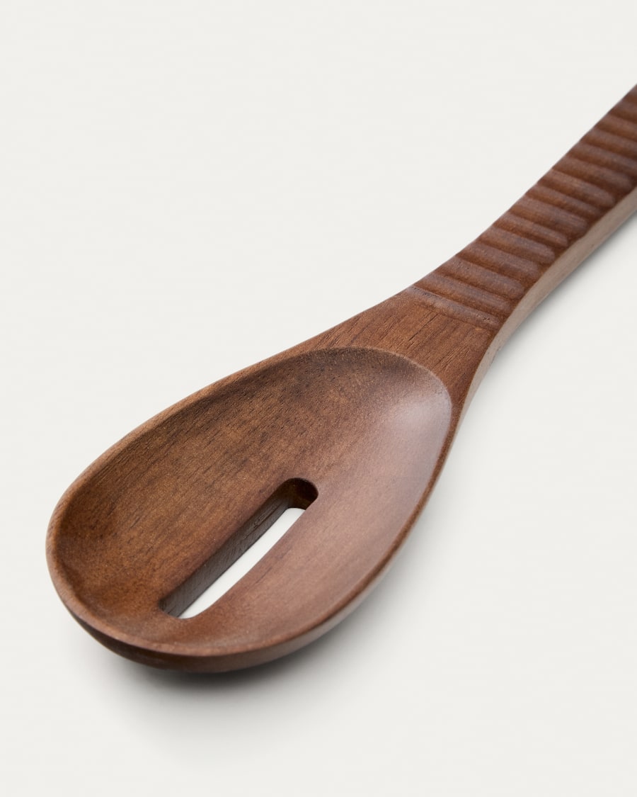 Rommu wooden spoon with a hole made of acacia wood FSC 100%
