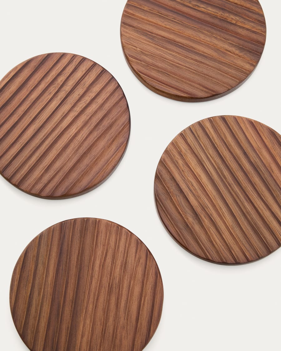 Rommu set of 4 coasters made of acacia wood FSC 100%
