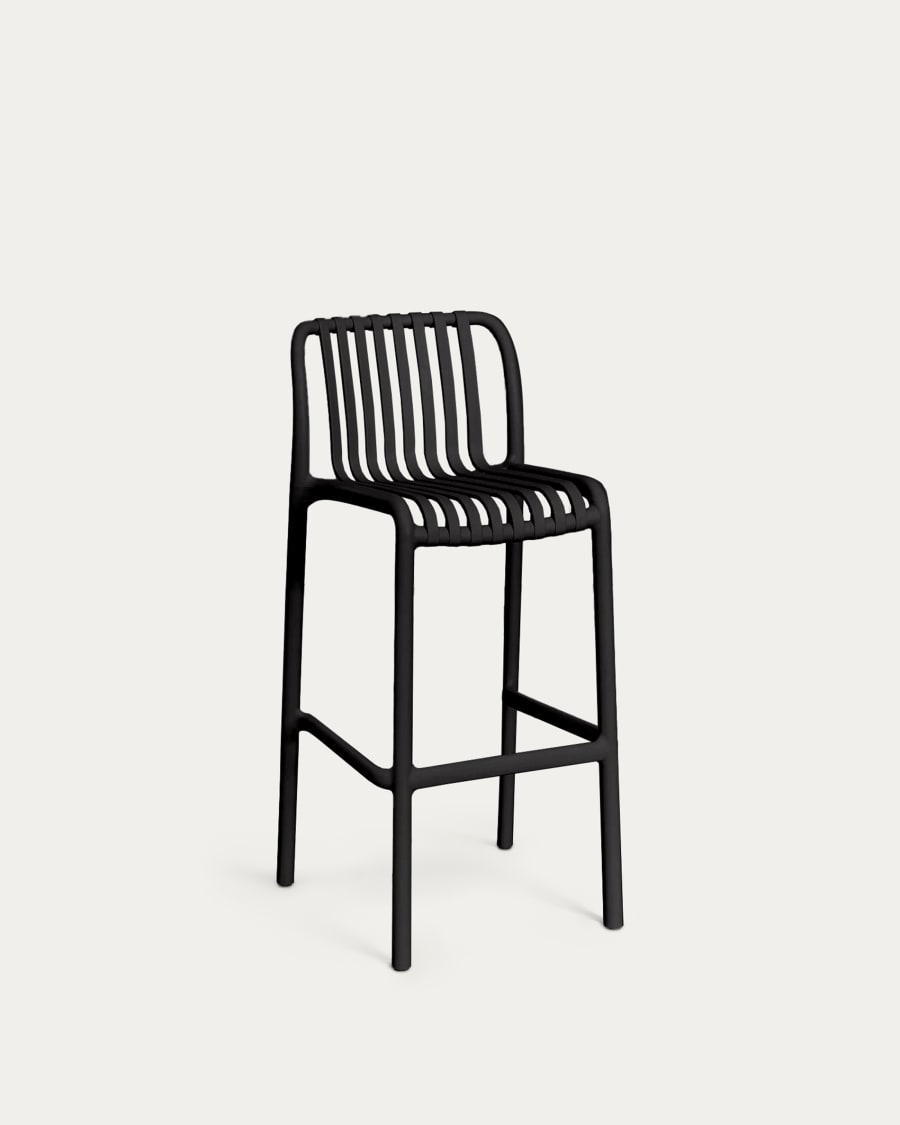 Isabellini stackable outdoor stool in black 75 cm