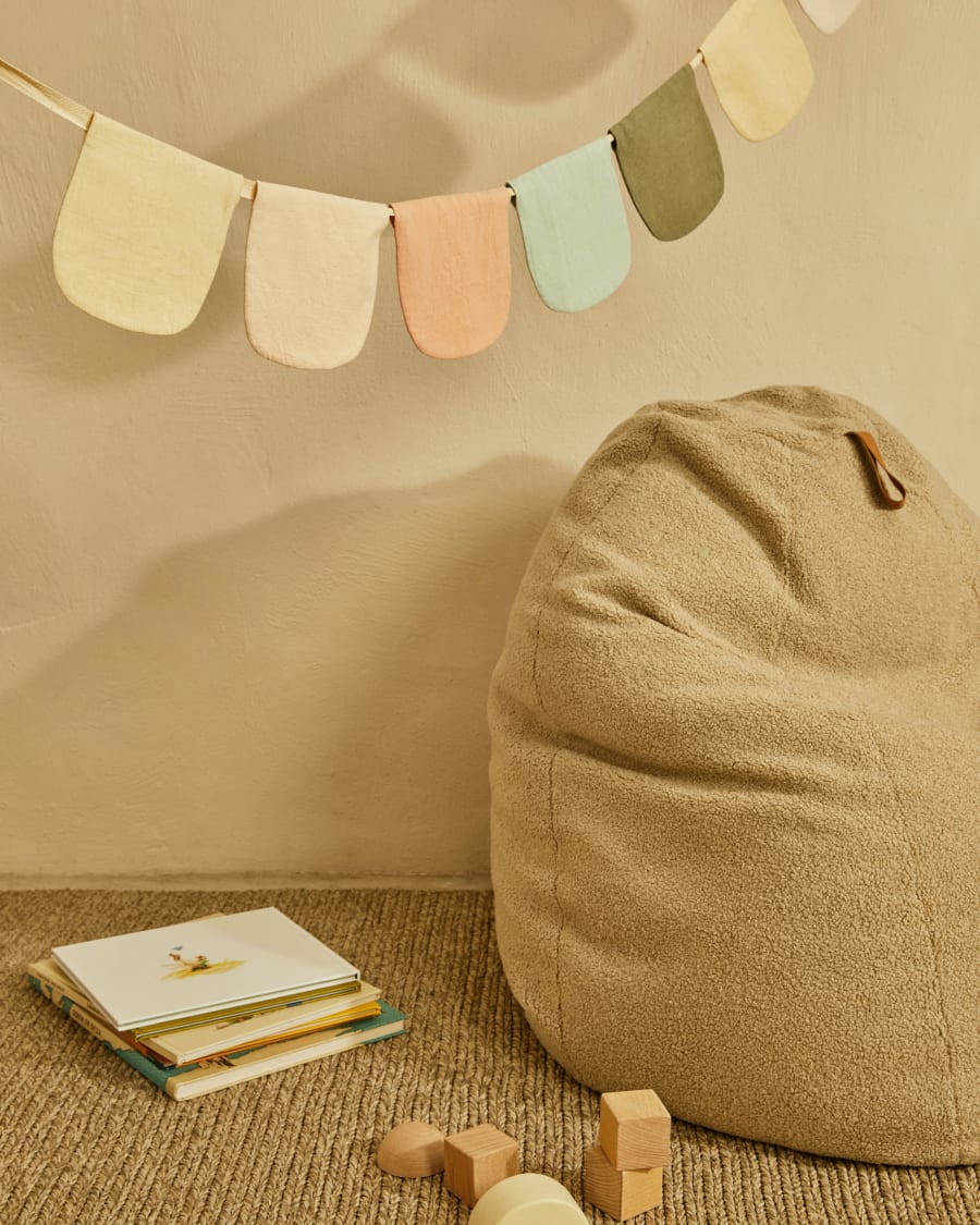 Sitzsack Vicka Bouclé beige Ø 70 cm