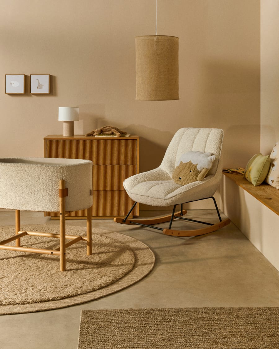 Marlina white boucle rocking chair Kave Home Hungary