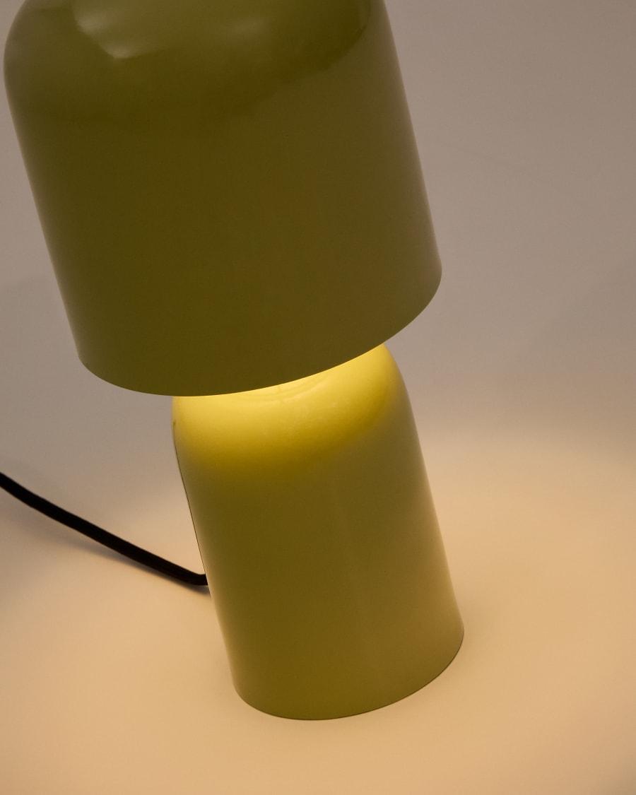 Monze table lamp in light green painted metal UK adapter