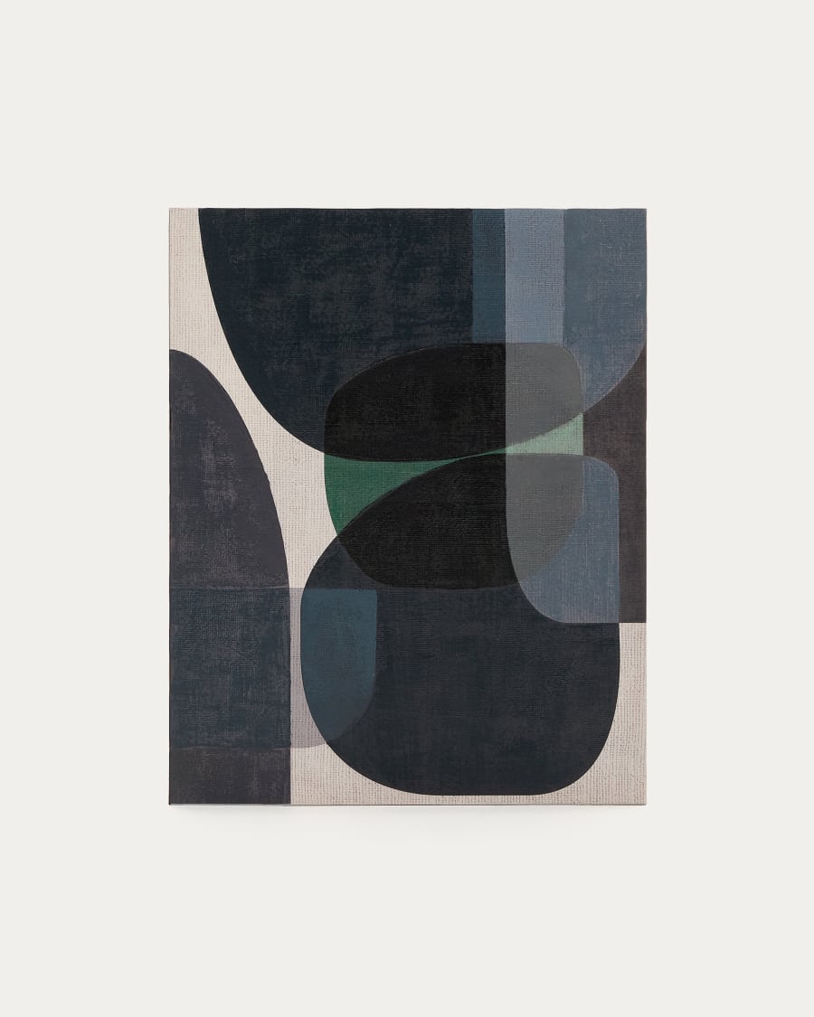 Nemsa blue and green abstract canvas, 100 x 80 cm