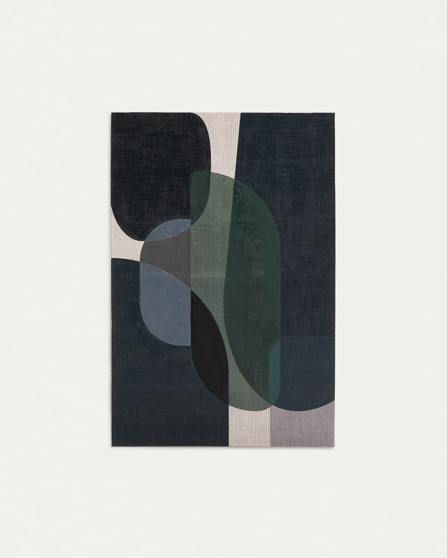 Nemsa blue and green abstract canvas, 90 x 60 cm