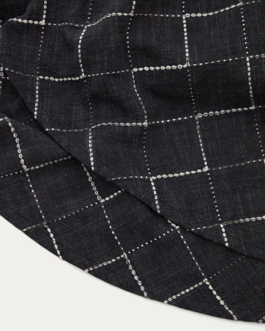 Ersen round black 100% cotton tablecloth, Ø170 cm