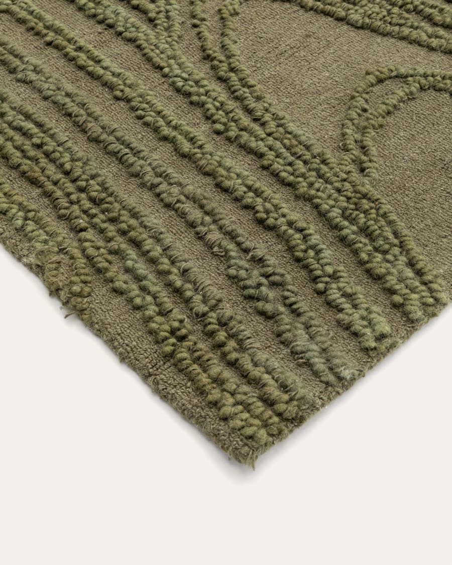 Veiza green wool rug, 160 x 230 cm