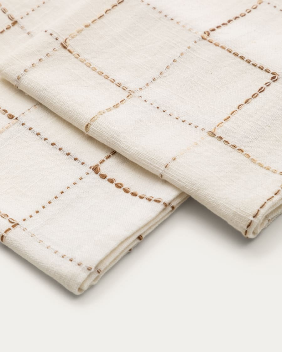 Ersen set of 2 white, 100% cotton napkins