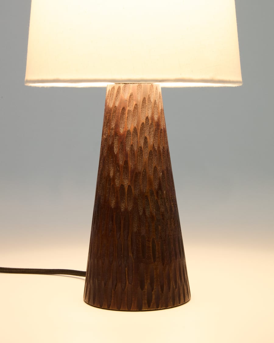 Amire table lamp made of wood in a dark finish