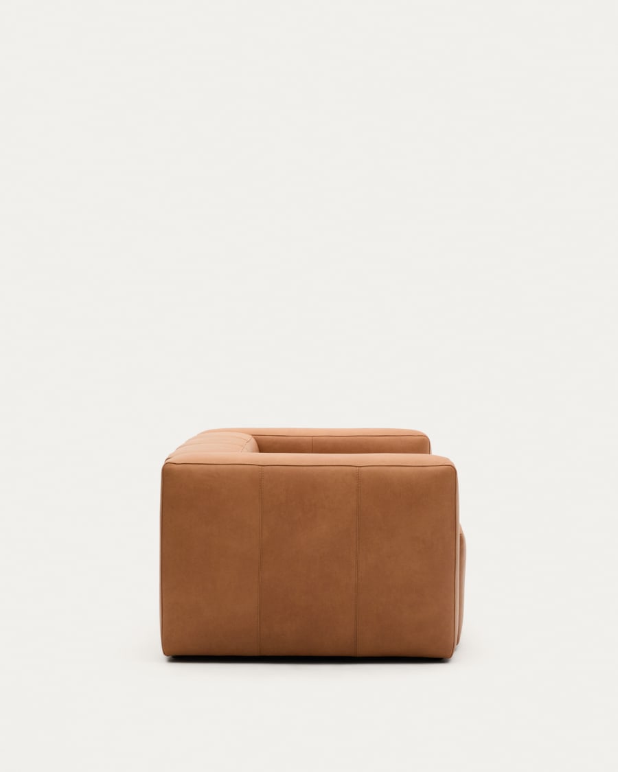Blok brown leather 2-seater sofa 210 cm