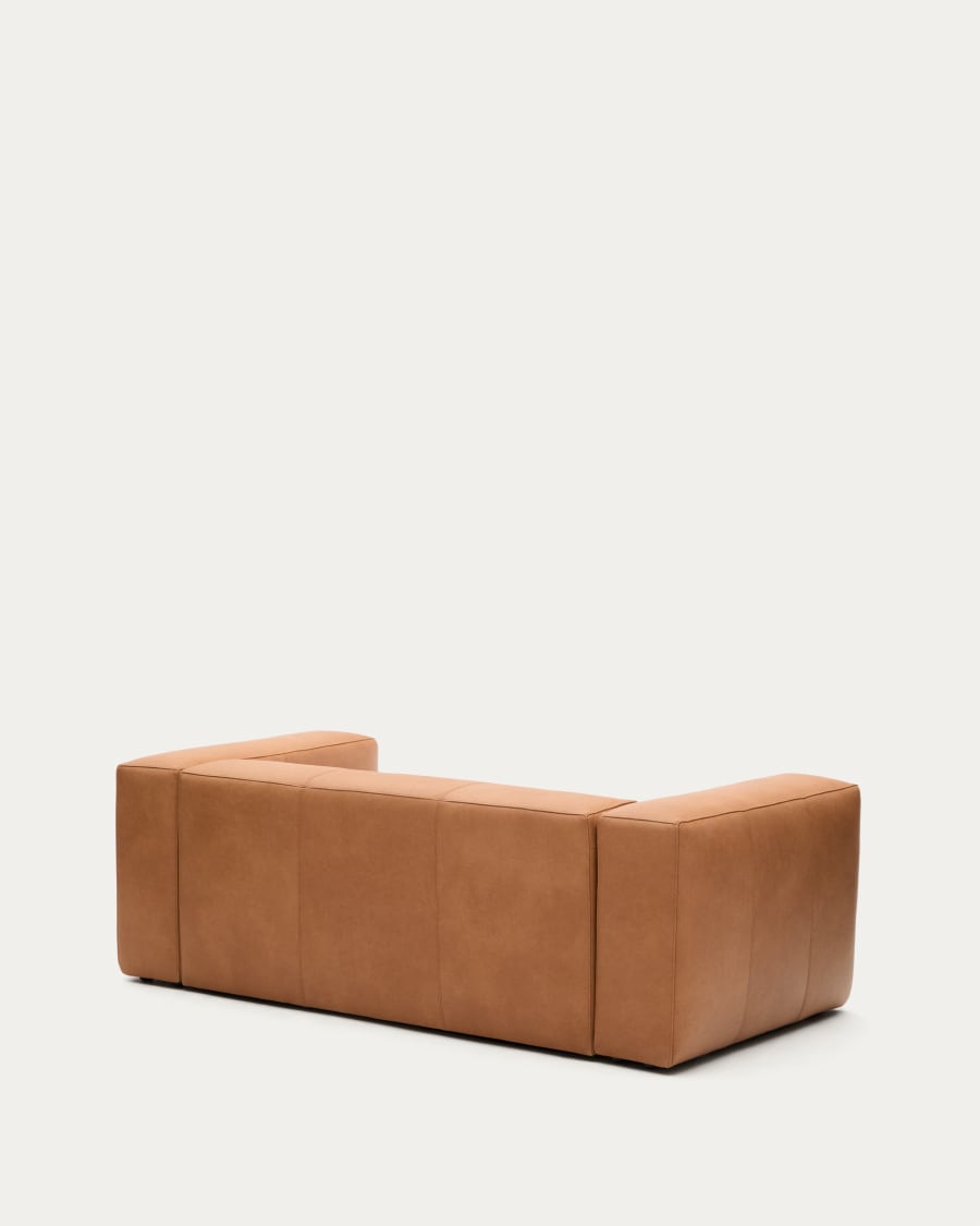 Blok brown leather 2-seater sofa 210 cm
