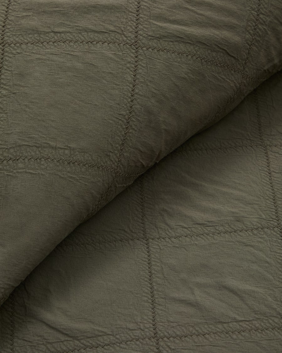 Tagesdecke Serla aus 100% Baumwoll-Chenille grün mit Rauten für Bett von 90/135 cm