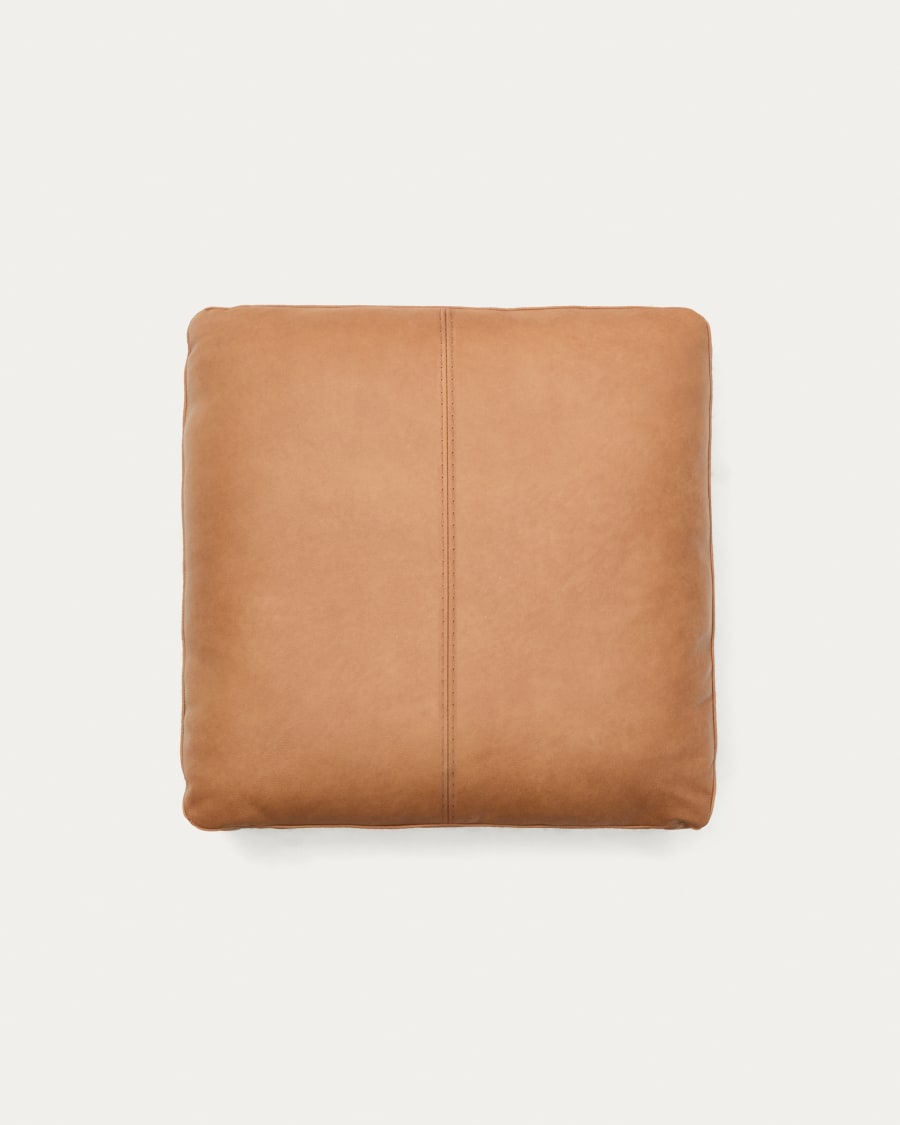 Blok brown leather cushion 60 x 60 cm