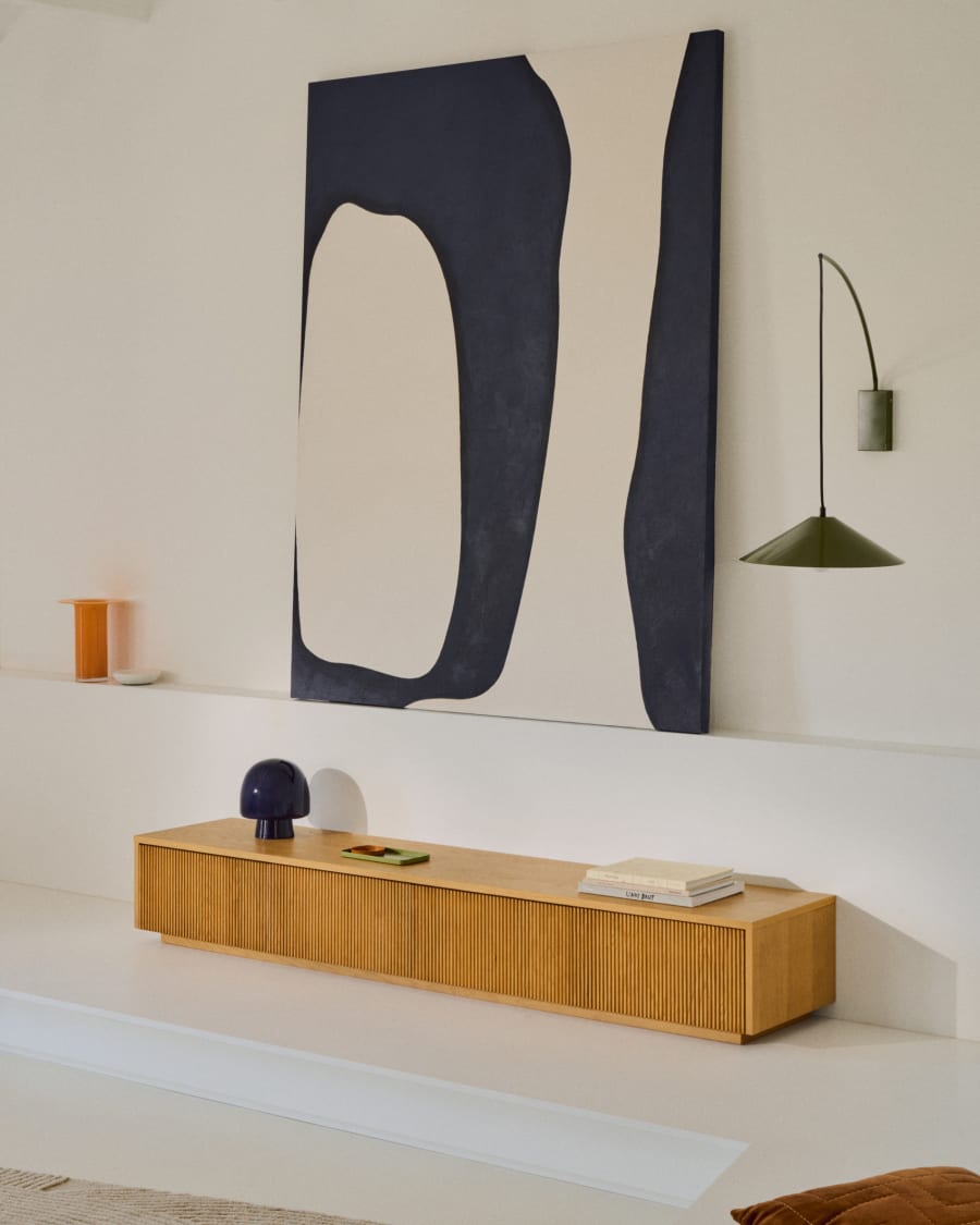 Lampe de table Reig en verre bleu